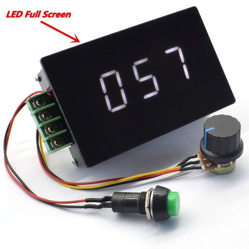 Puly PWM DC 6-60V 12V 24V 36V 48V 30A 1500W PWM DC Motor Speed Controller Speed Adjustable Stepless Governor Regulator, Motor Speed Controller with Start Stop Switch with Digital Display - Image 3